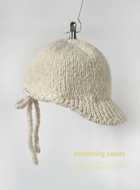 郑佰万 时髦小心思！个性复古系带棒球帽女冬季氛围感针织鸭舌帽