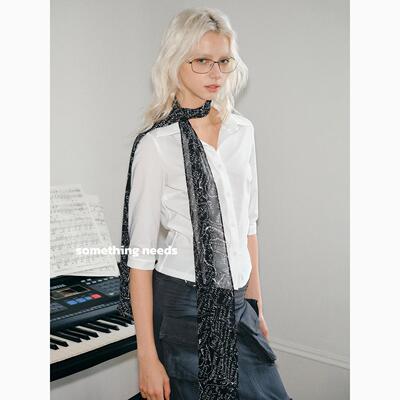 时尚百搭辣妹丝巾女春夏字母