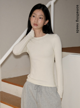 郑佰万 长期主义入！黄油内搭打底衫女310克加厚保暖长袖T恤上衣