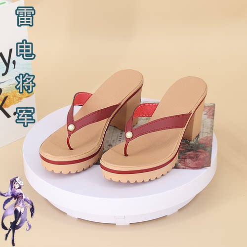 雷电穿的原神cos高跟鞋