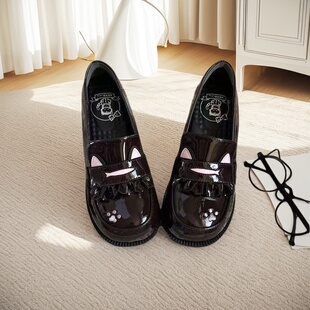 女鞋lolia特制服鞋学院风小皮鞋软妹jk单鞋低跟浅口圆头可爱单鞋