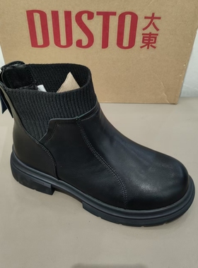 大东加绒女鞋2025冬季新款时尚英伦风简约百搭舒适保暖女短靴3768