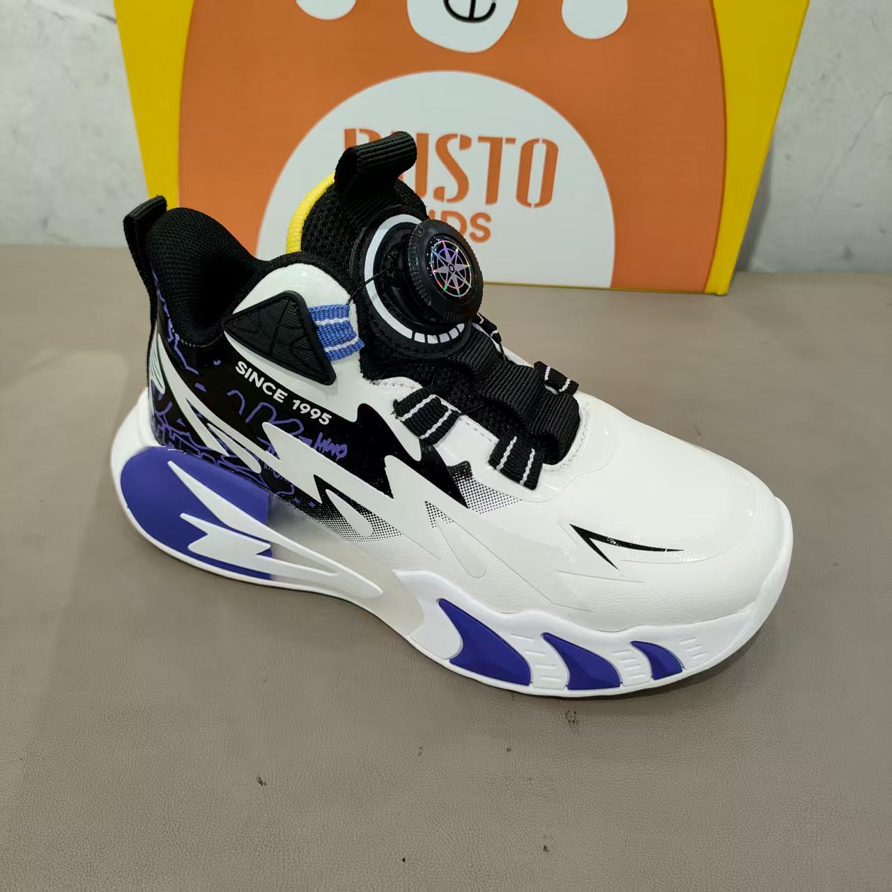 大东童鞋2025秋季新款超轻休闲鞋旋纽扣舒适运动鞋男童篮球鞋1623