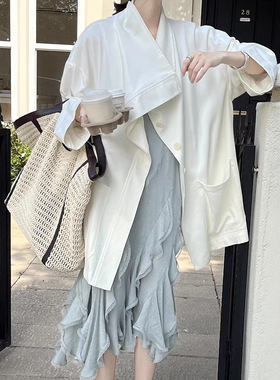 GRACETINAHOO春新法式廓形工装立领高级气质随性百搭风衣WTA653