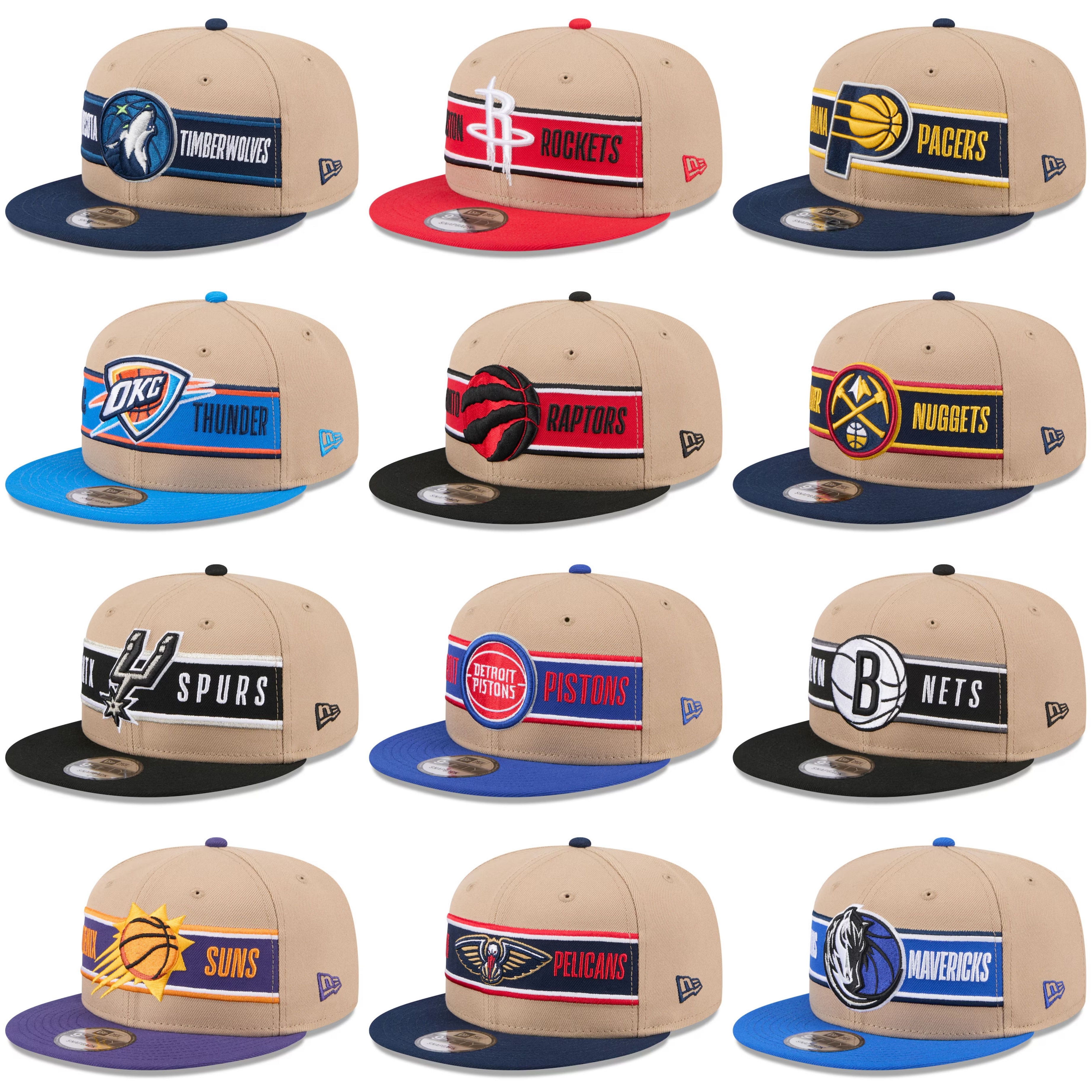 New Era 2024年 选秀帽 太阳 独行侠 马刺 雷霆 掘金 火箭 森林狼