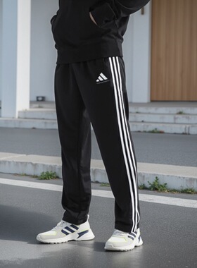 Adidas阿迪达斯2025新款秋季直筒裤男黑白运动休闲裤子TR30PT-BW
