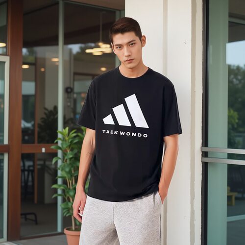 adidas阿迪达斯新款黑白夏男女休闲运动t恤衫短袖adiCLTS24TKP-BW