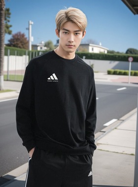 adidas阿迪达斯2025春季新款男女圆领套头宽松卫衣aCLLSPS3CS-BW