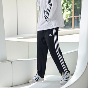 Adidas阿迪达斯2025春黑白直筒裤 运动裤 子TR30PR 男女运动长裤