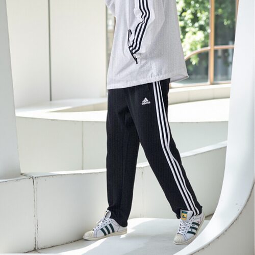 Adidas阿迪达斯2025春黑白直筒裤男女运动长裤运动裤子TR30PR-BW