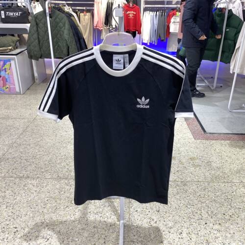 Adidas阿迪达斯三叶草男女运动黑T恤25年夏季新款圆领短袖KB2459