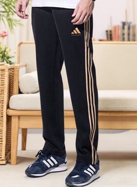 Adidas阿迪达斯2025新款秋季直筒裤黑金运动休闲裤子TR30PT-BG-BW