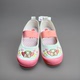 粉色公主草莓鞋 日风卡通刺绣幼儿园帆布鞋 软底浅口男女儿童室内鞋