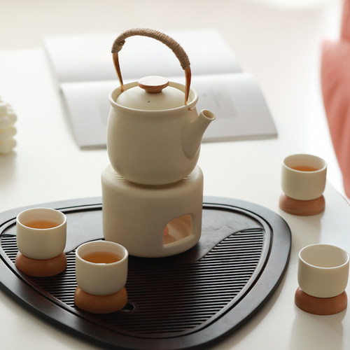 云兮温茶器套装下午茶壶茶杯蜡烛加热陶瓷暖茶底座烤茶炉子礼盒