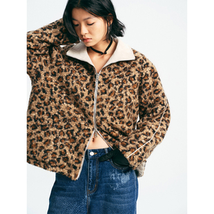 夹克 野裁「双份周日」两面穿豹纹复古运动感工装 Wild Trims