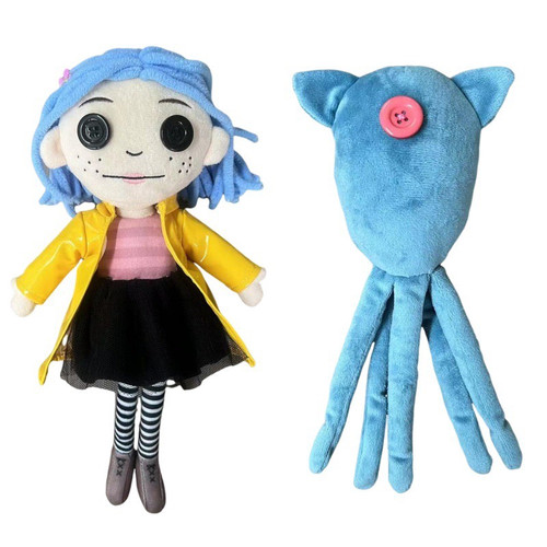 新款Coraline鬼妈妈毛绒公仔卡洛琳玩偶Coraline Squid鱿鱼娃娃