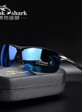 库克鲨鱼新款男士潮户外运动太阳镜登山驾驶铝镁眼镜偏光墨镜