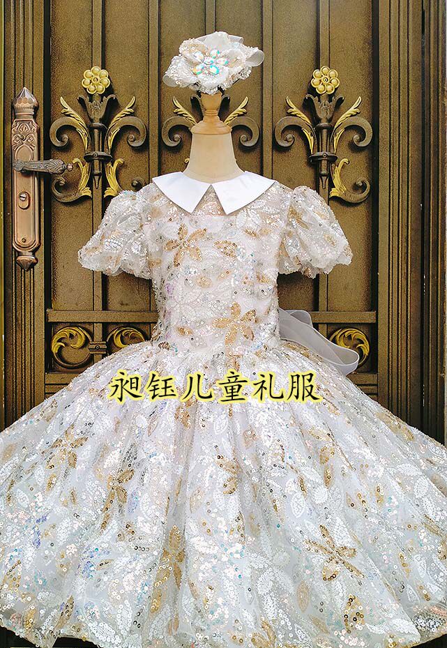 公主裙女童礼服儿童主持人蓬蓬裙花童婚礼小女孩高级感钢琴表演服