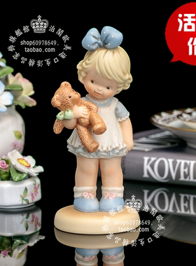 美国Enesco泰迪熊瓷儿童房摆件