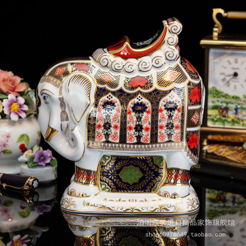 限量150英国 Royal Crown Derby 伊万里 harrods招财骨瓷大象摆件