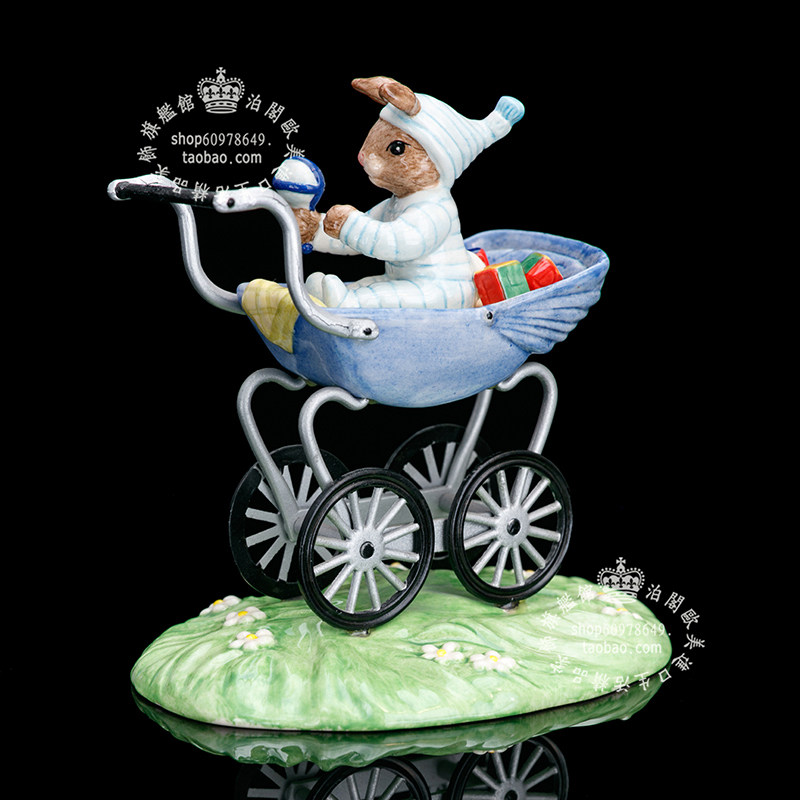 英国Royal Doulton 2005 Bunnykins 可爱宝宝 兔子 弥月陶瓷摆件