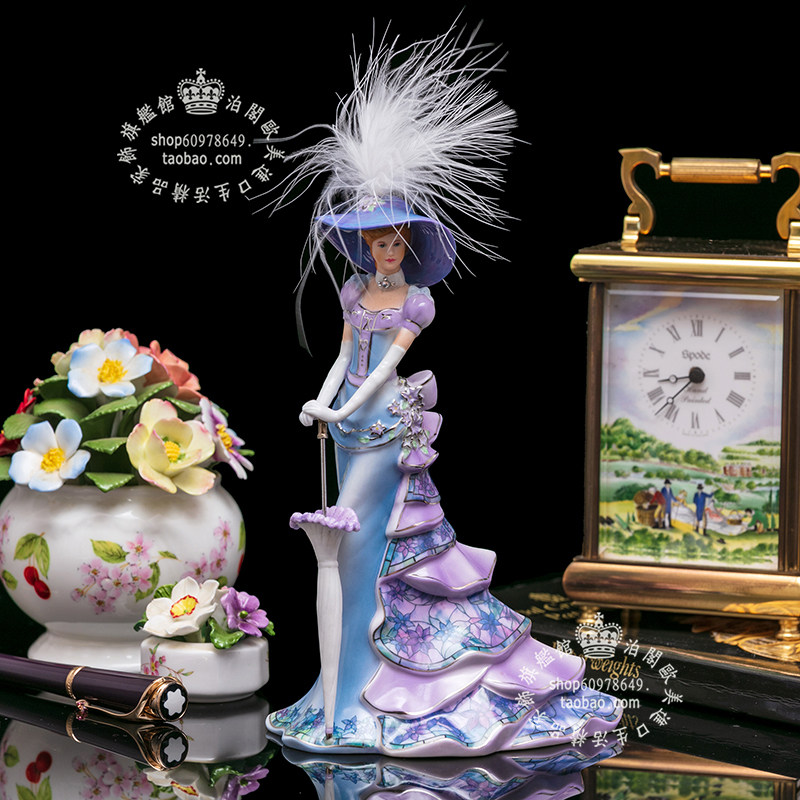 英国BRADEX 艺术家Thomas Kinkade 陶瓷欧式仕女电视柜摆件爱蜜莉