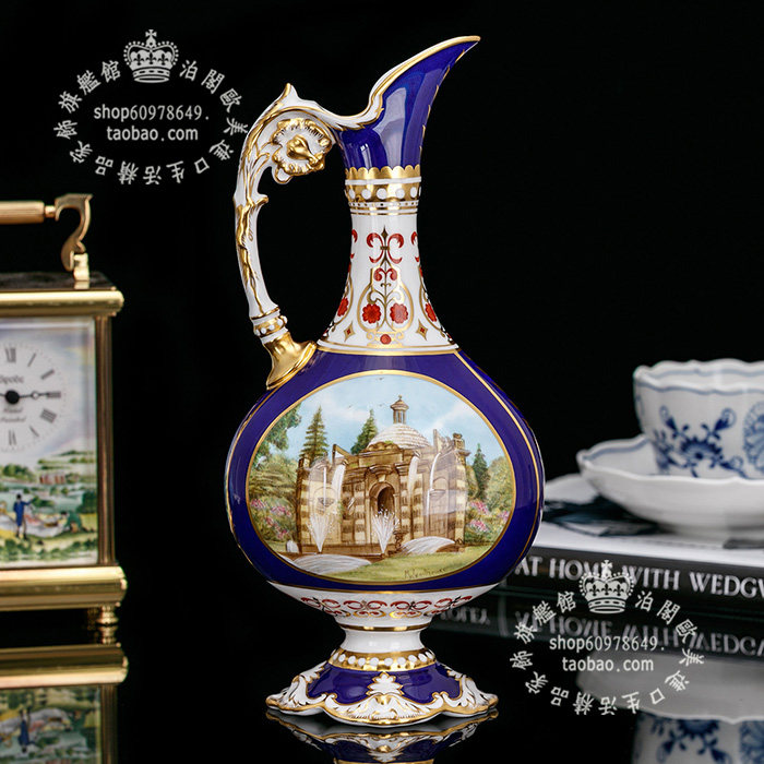 英国骨瓷手绘花瓶玄关摆件欧式