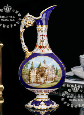 英国骨瓷手绘花瓶玄关摆件欧式