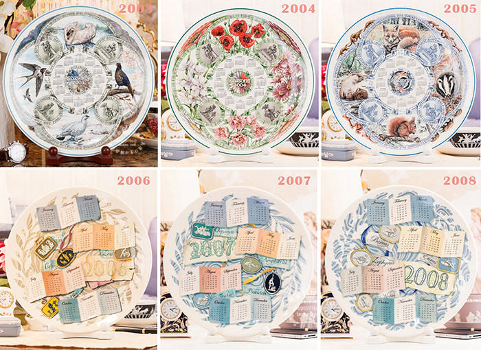 英国正品Wedgwood 2005 2006 年历陶瓷盘 紀念 裝飾生日礼物裝飾