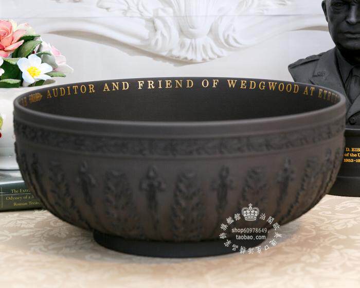 玄武岩陶瓷帝王大缽古件英国摆件