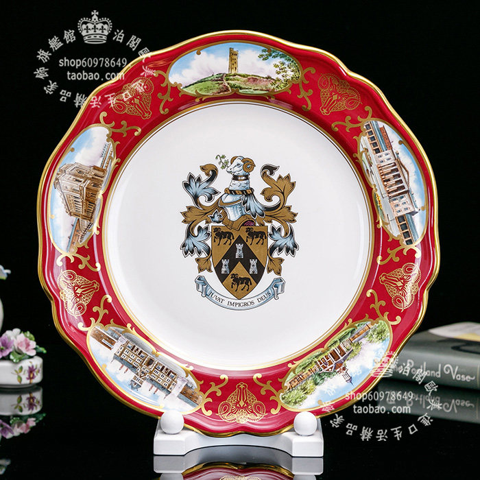 限量200 英国制 Spode 英伦皇家宮廷手绘骨瓷盘歐式裝飾挂盘