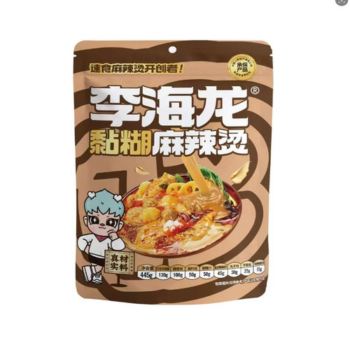 李海龙445g黏糊麻辣烫新品美味三色牛筋面宵夜速食方便食品