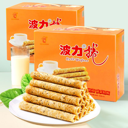 波力鸡蛋卷网红零食手工饼干648g整箱礼盒蛋酥卷原味蛋卷早餐小吃