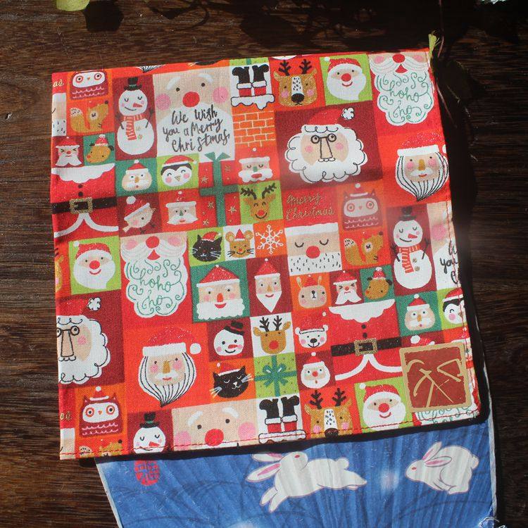 圣诞节平安夜包苹果礼物全棉手帕