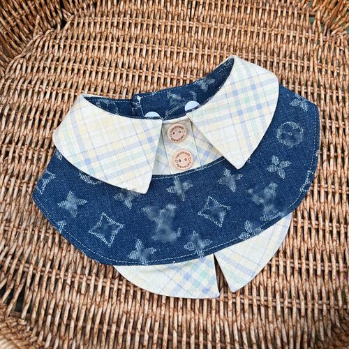 宠物潮牌假两件毛衣绅士围兜西高地比熊宠物手工围嘴领巾服装配饰