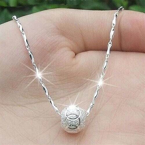 限量秒杀银项链999转运珠吊