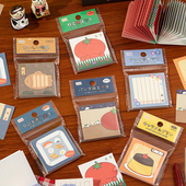 语闲小食市集古早小鼻嘎便签纸日系萌萌卡通装 饰手帐素材打底便签