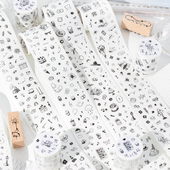 暮光迷你涂鸦系列模切胶带黑白色系mini可爱卡通装 饰手账素材贴