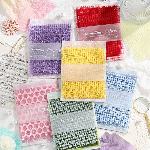 轻纱素影系列网纱手工手账贴纸