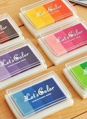 印章伴侣彩色印台手帐DIY专用手账装饰可爱渐变色印泥4色渐变印油