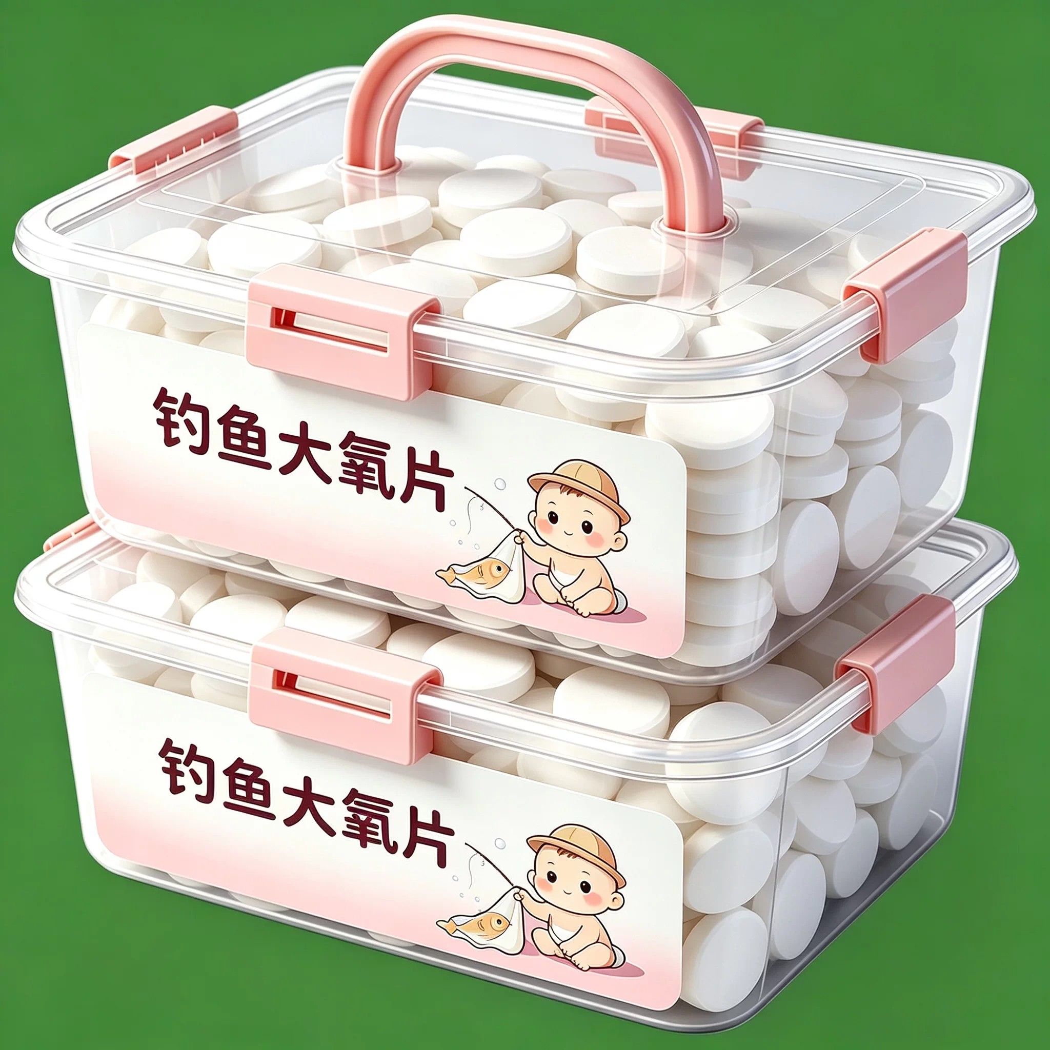 钓鱼打窝增氧片增氧颗粒鱼池塘野钓增氧片垂钓鱼长效增氧剂吸水巾