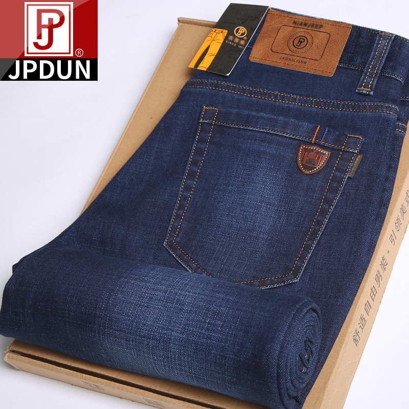 秋季新款JPDUN牛仔裤男士弹力加绒加厚宽松直筒大码商务休闲长裤|msdalam kategori Pakaian Lelaki, seluar jeans - dari Buy2taobao.com untuk memberikan perkhidmatan ejen Taobao profesional membeli