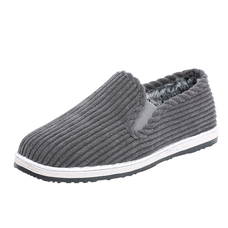 老北京布鞋男棉鞋冬季千层底灯芯绒中老年爸爸加绒保暖条绒休闲