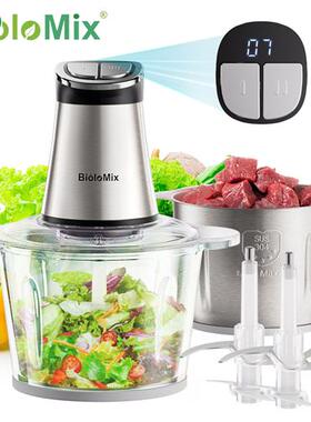 跨境家用3L双碗双刀两档带数码显示绞肉机碎肉食物料理机Chopper