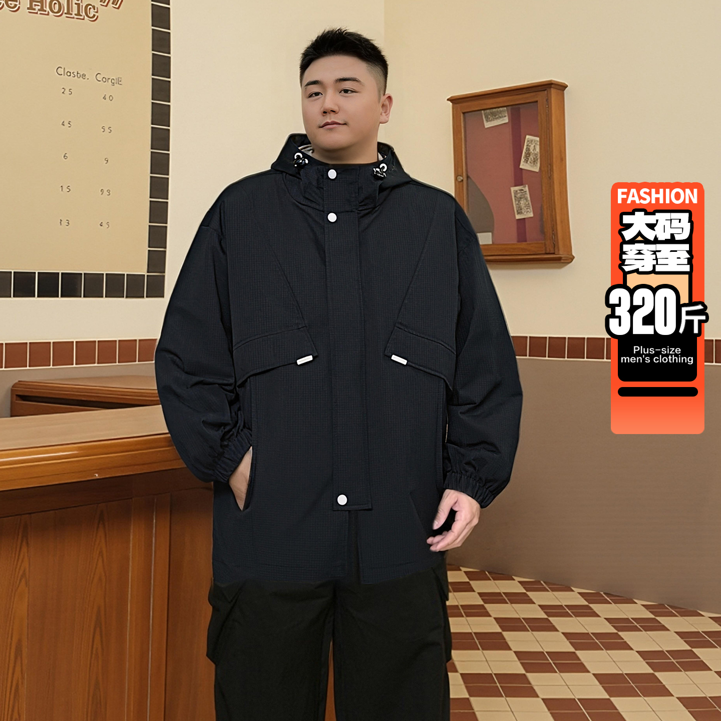 大码中长款夹克外套男2025新款