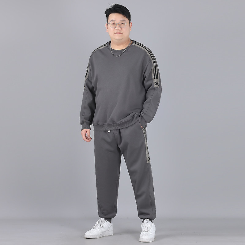 男士运动套装卫衣卫裤两件套春秋款2025新款大码长袖胖子加肥加大