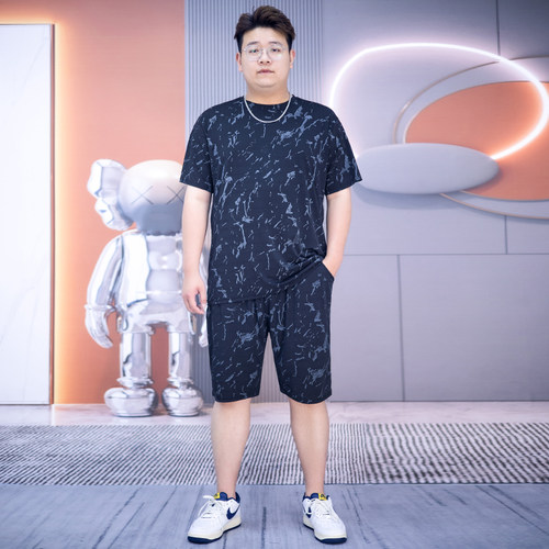 大码运动套装夏季胖子半袖