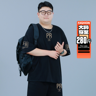 2026夏季 上衣男装 新款 宽松潮胖显瘦百搭短袖 潮 纯棉美式 T恤男大码