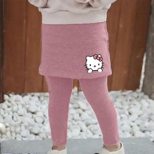 打底裤女童秋冬外穿德绒裤子假两件冬季小童儿童裙裤洋气休闲裤裙