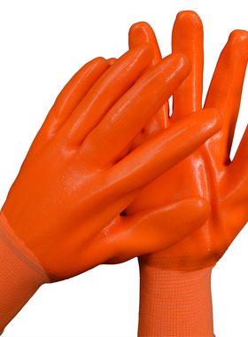 劳保手套涂胶浸胶耐磨全胶pvc满挂塑胶防水胶皮加厚橡胶牛筋工地